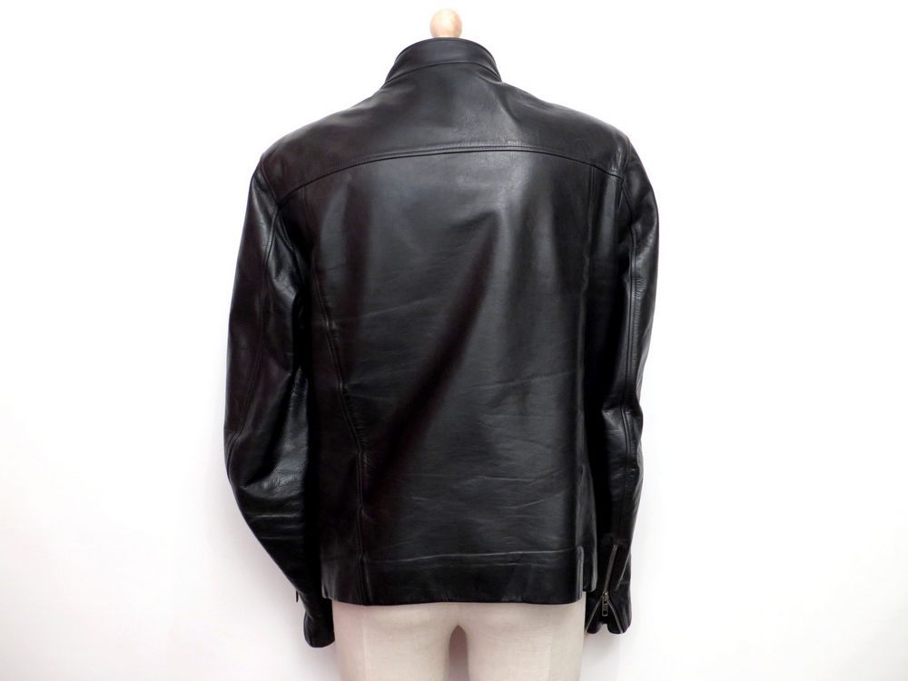 veste agnes b blouson en cuir noir homme 48 m biker