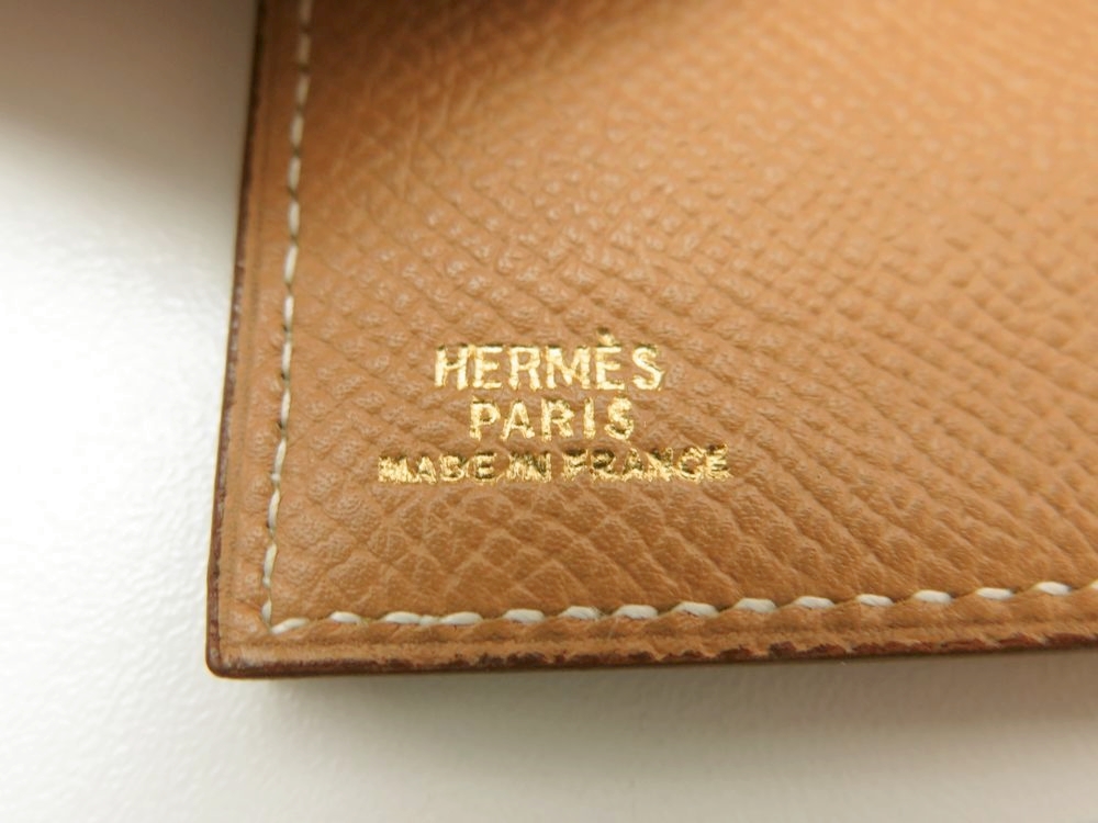 Porte Cartes Hermes En Cuir Taurillon Clemence Gold