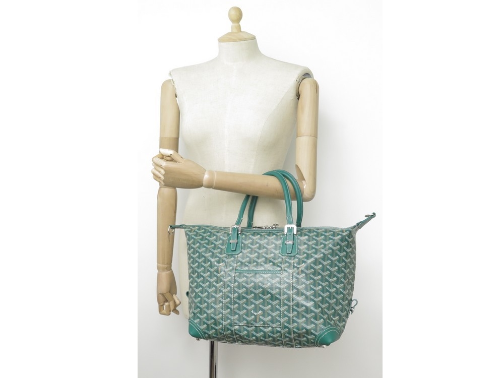 Green Goyardine Coated Canvas Boeing 30 Handbag