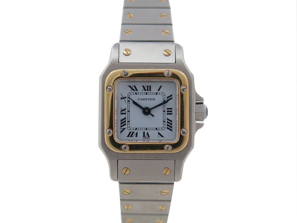 montre cartier santos galbee pm 24 mm en or acier