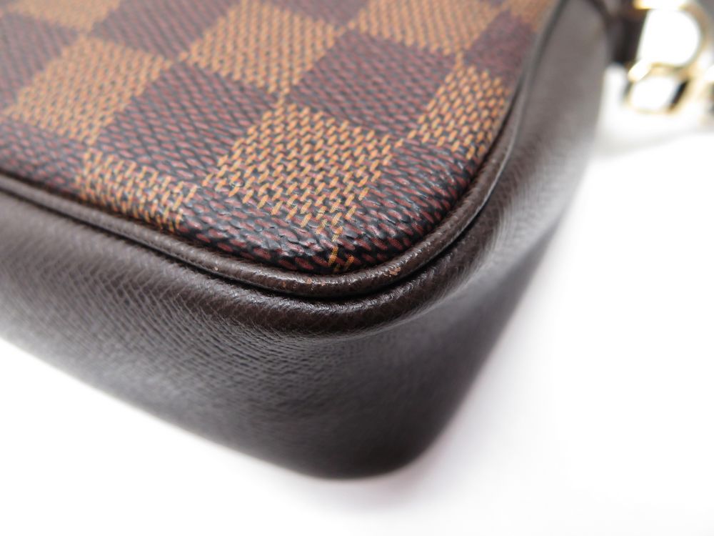 Louis Vuitton Damier Ebene Trousse Makeup Bag N51982 Brown Cloth