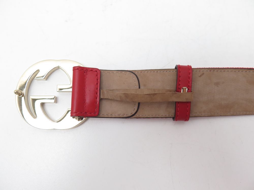 ceinture gucci 114876 toile web rouge boucle double g