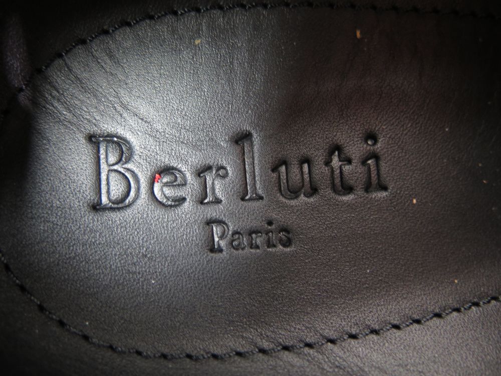 Berluti Men's Fast Track Torino Glazed Calf Leather Sneaker, Black, Men's, 7.5 UK (8.5d Us), Sneakers & Trainers Leather Sneakers