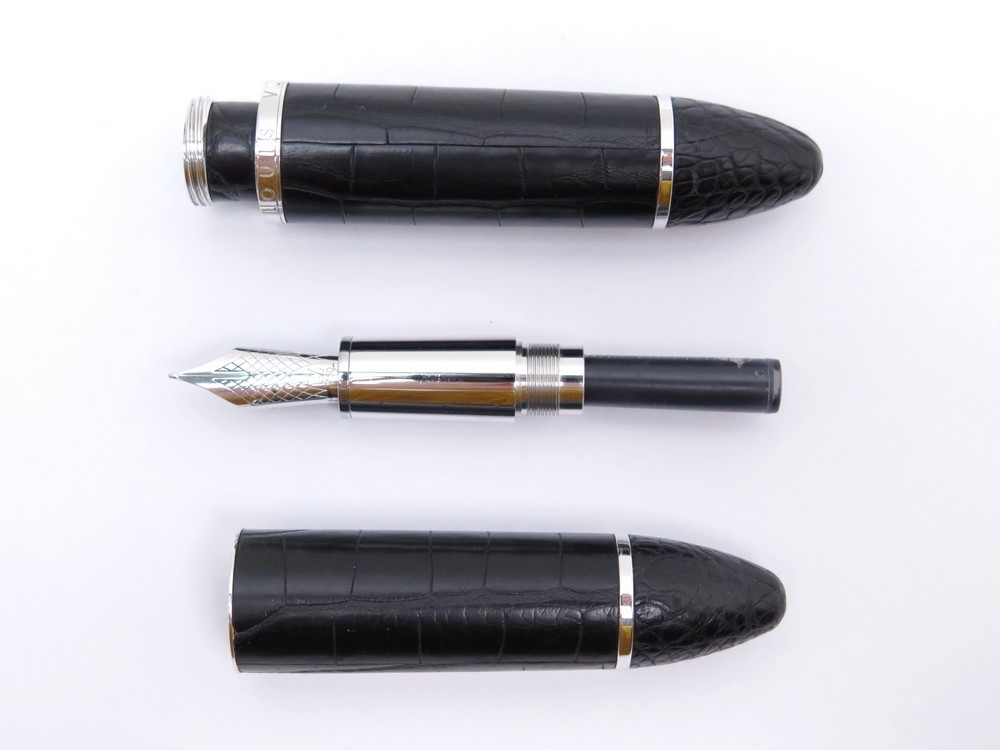 Sold at Auction: Louis Vuitton, Louis Vuitton Cargo Alligator Black &  Silver plated Ballpoint Pen