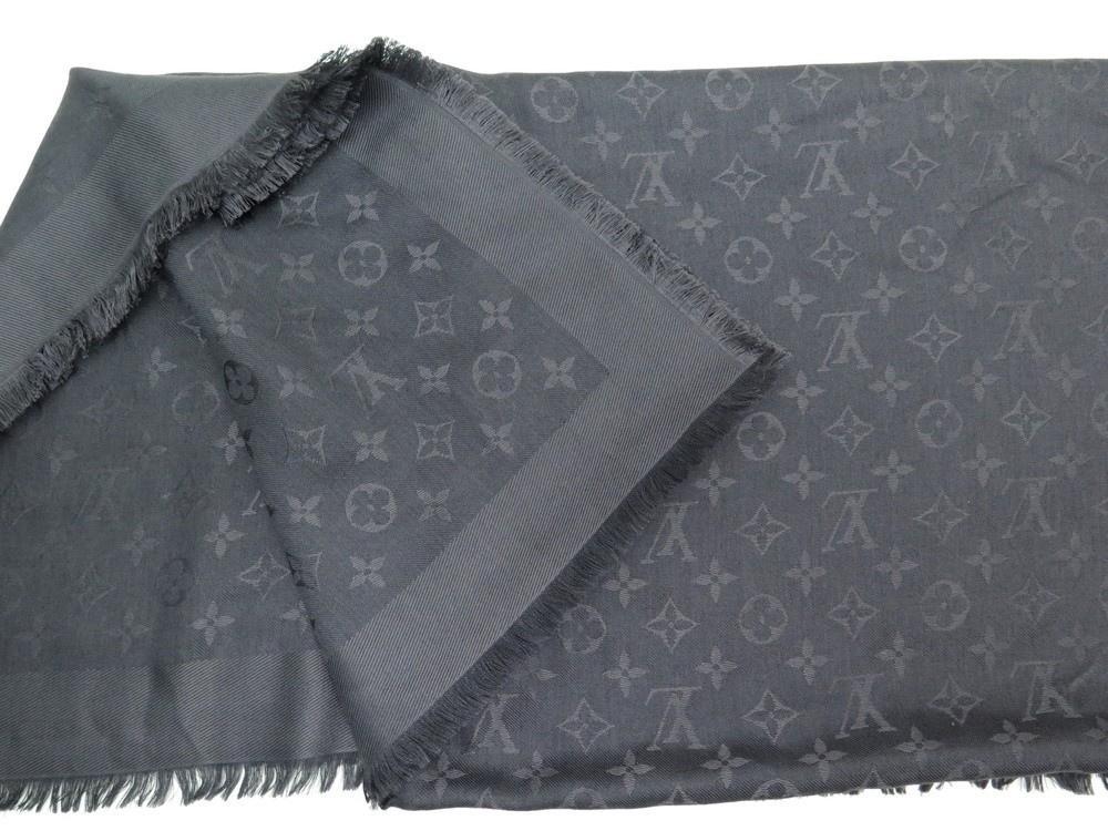 Louis Vuitton Monogram Shawl Black M71329 at 1stDibs  louis vuitton  m71329, m71329 louis vuitton, louis vuitton black monogram scarf