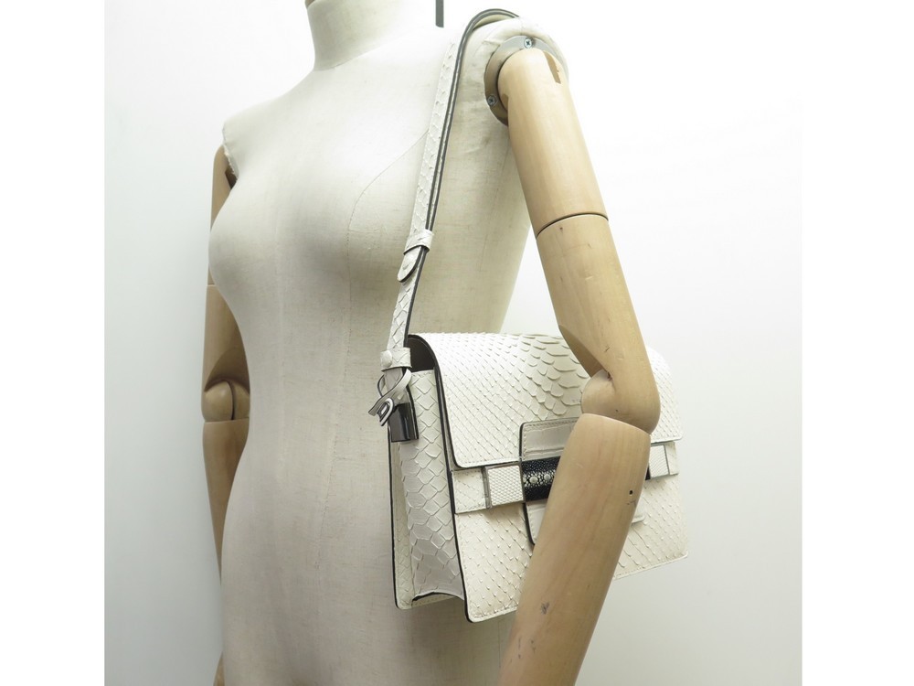 Madame mini python clutch bag Delvaux Grey in Python - 28512406