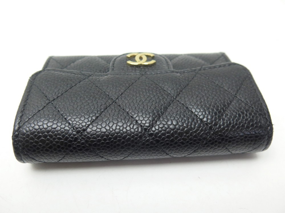 CHANEL SMALL LEATHER GOODS classic timeless caviar quilted leather card  holder