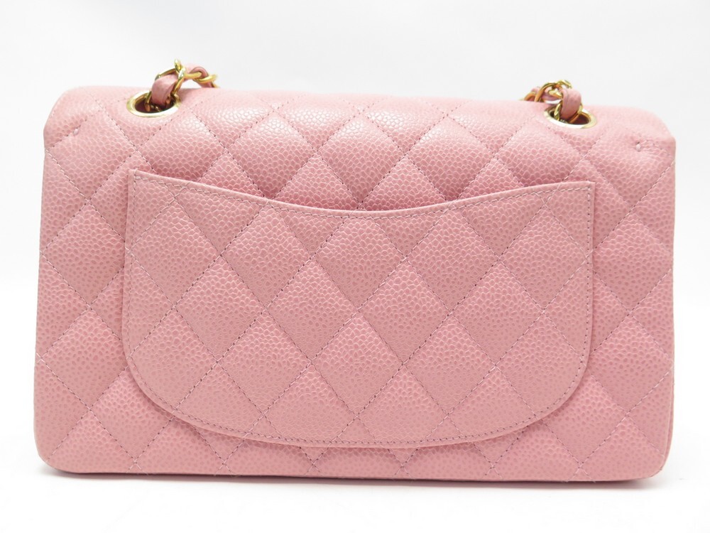 Chanel Pink Quilted Caviar Leather Mini Vanity Case with Chain Bag - Yoogi's  Closet