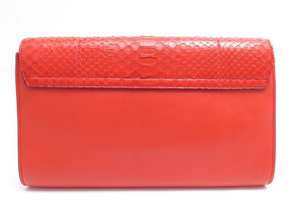 sac a main chloe pochette faye en cuir et python rouge