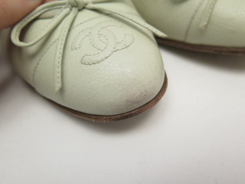 chaussures chanel logo cc g02819 36 ballerines en cuir