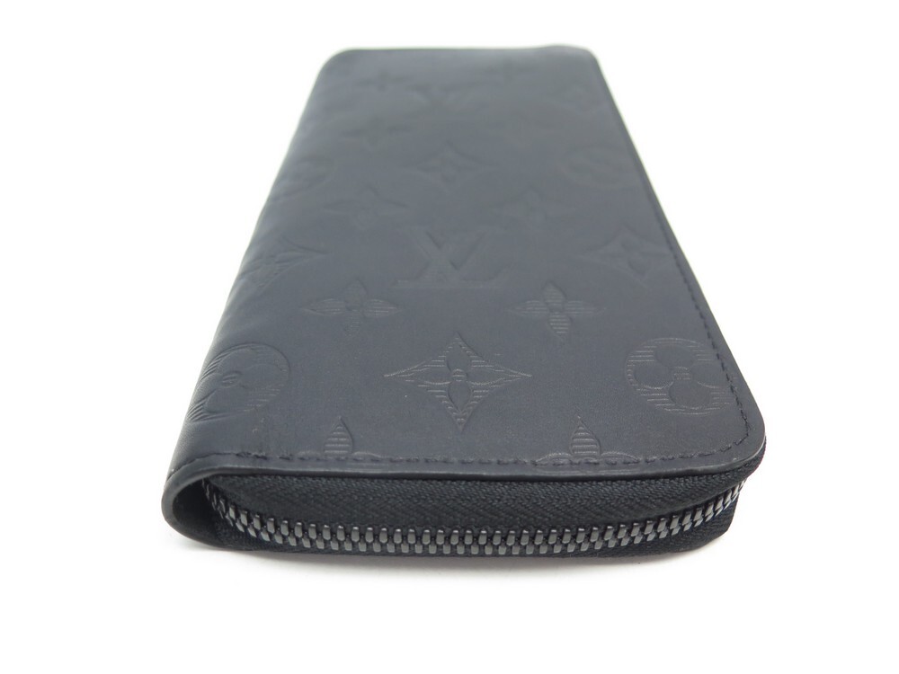Louis Vuitton Monogram Shadow Zippy Vertical Round Long Wallet M62902 Noir  Black Leather Men's LOUIS VUITTON