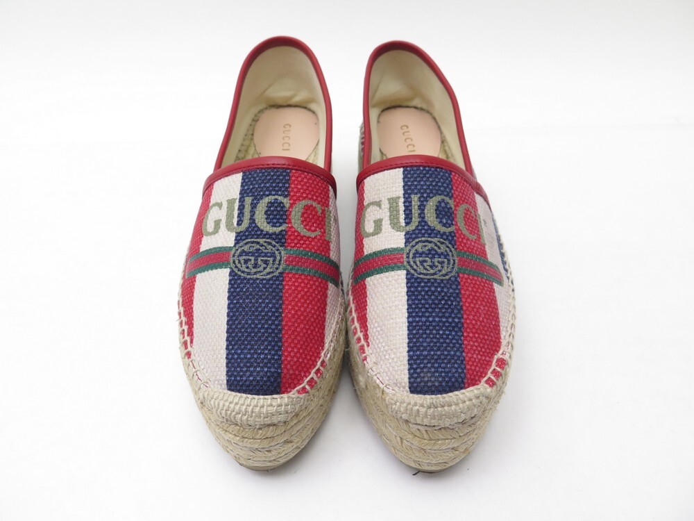 Gucci logo sylvie canvas espadrille sale