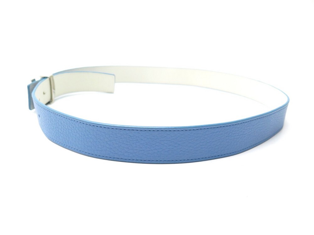 REVERSIBLE BELT LV LOUIS VUITTON M9039 85 CM IN BLUE AND WHITE