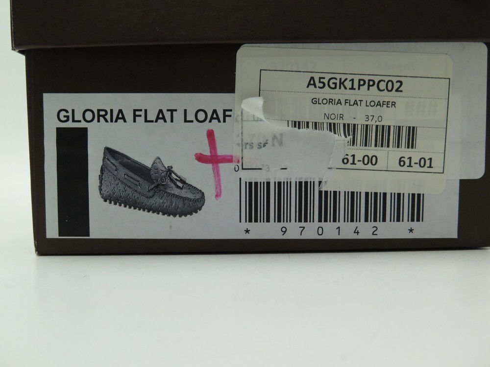 NEW LOUIS VUITTON GLORIA LEATHER MONOGRAM SHOES 1a6587 37 BLACK