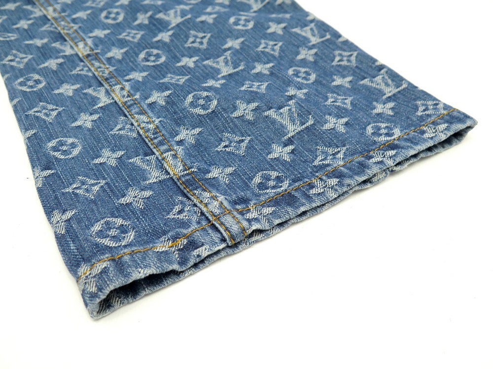 Louis Vuitton, Jeans, Luxe Louis Vuitton Blue Jeans Denim Pants Trousers  Monogram Details 36