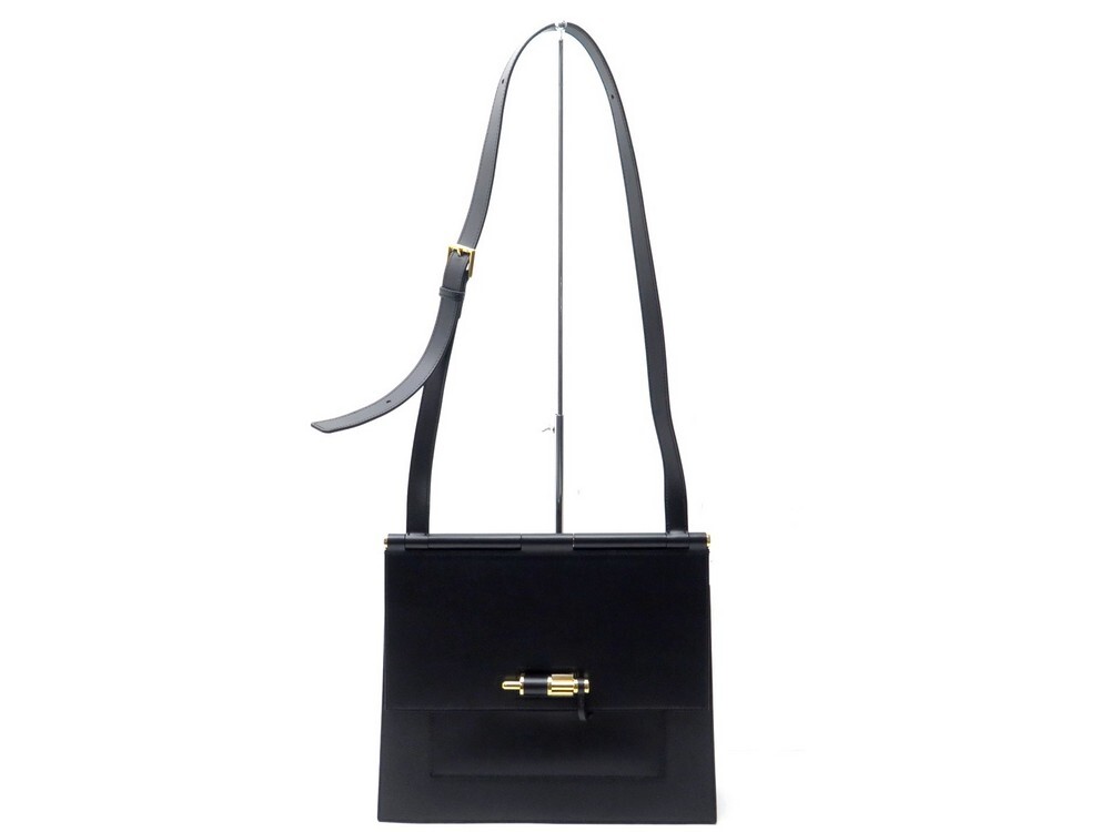 sac a main hermes sacabar 30 cm en cuir noir a