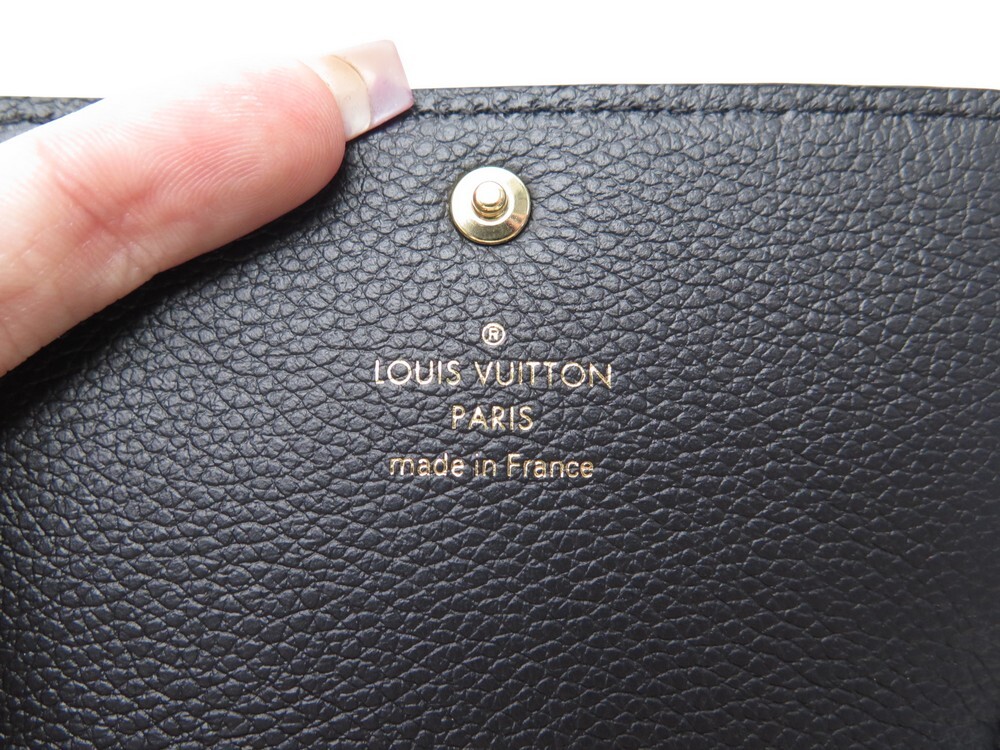 Auth Louis Vuitton Monogram Empreinte Anvelope Carte De Visite M58456 Noir