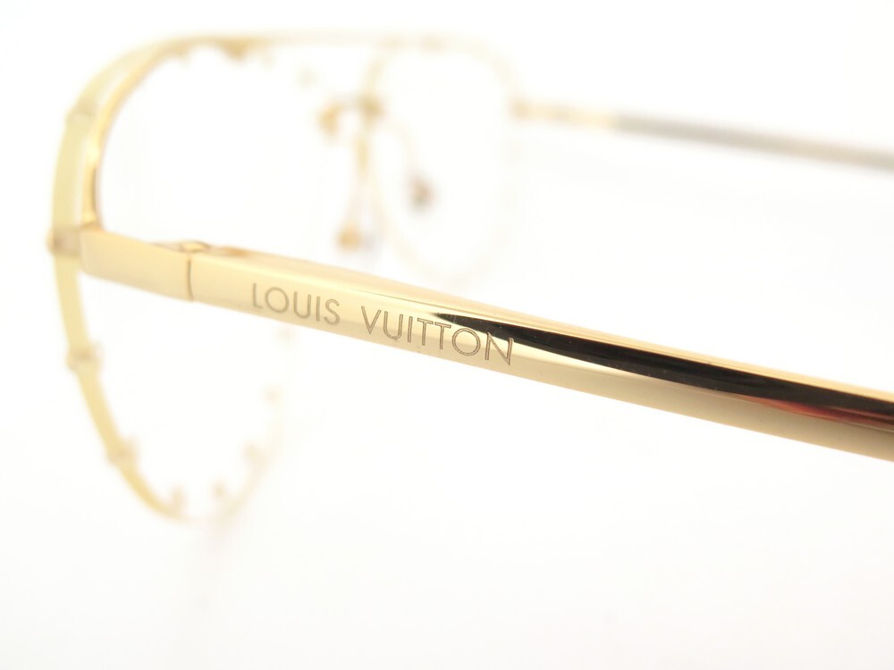 LOUIS VUITTON Metal The Party Aviator Sunglasses Z0997W Gold 1050107