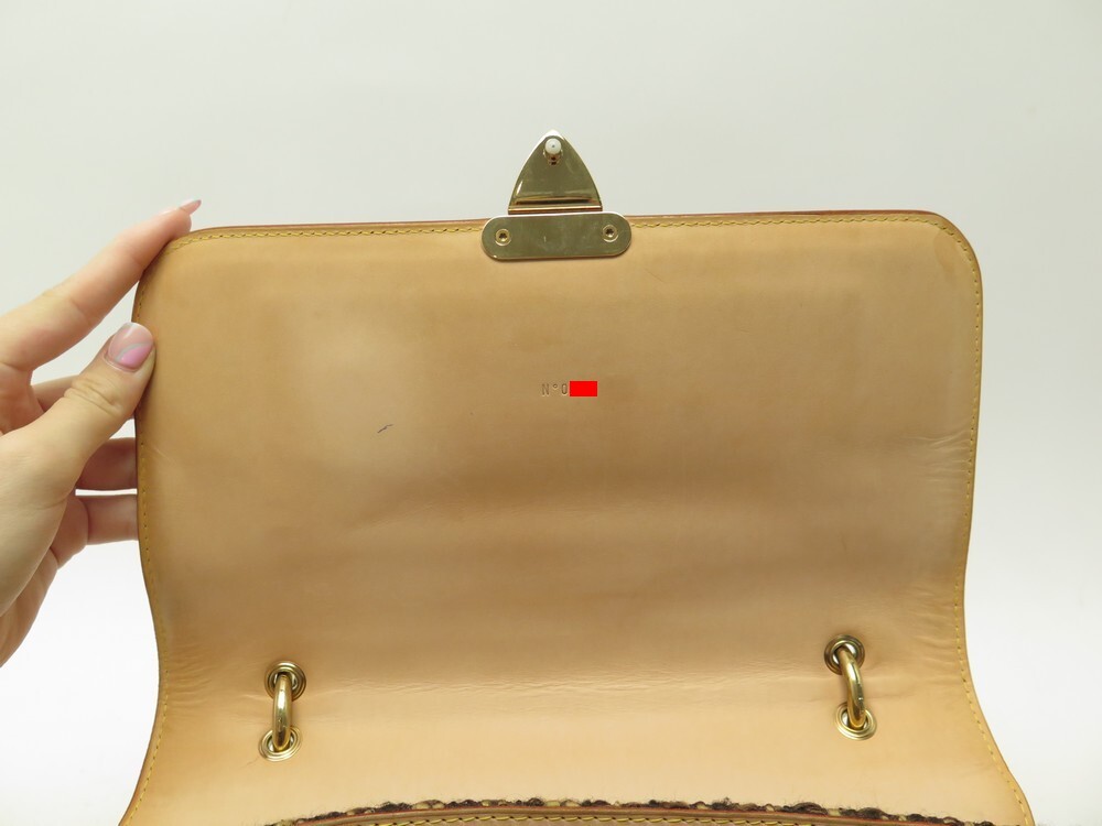 LOUIS VUITTON Monogram tweed Tweedy Shoulder Bag Patent leather M92820  90176189