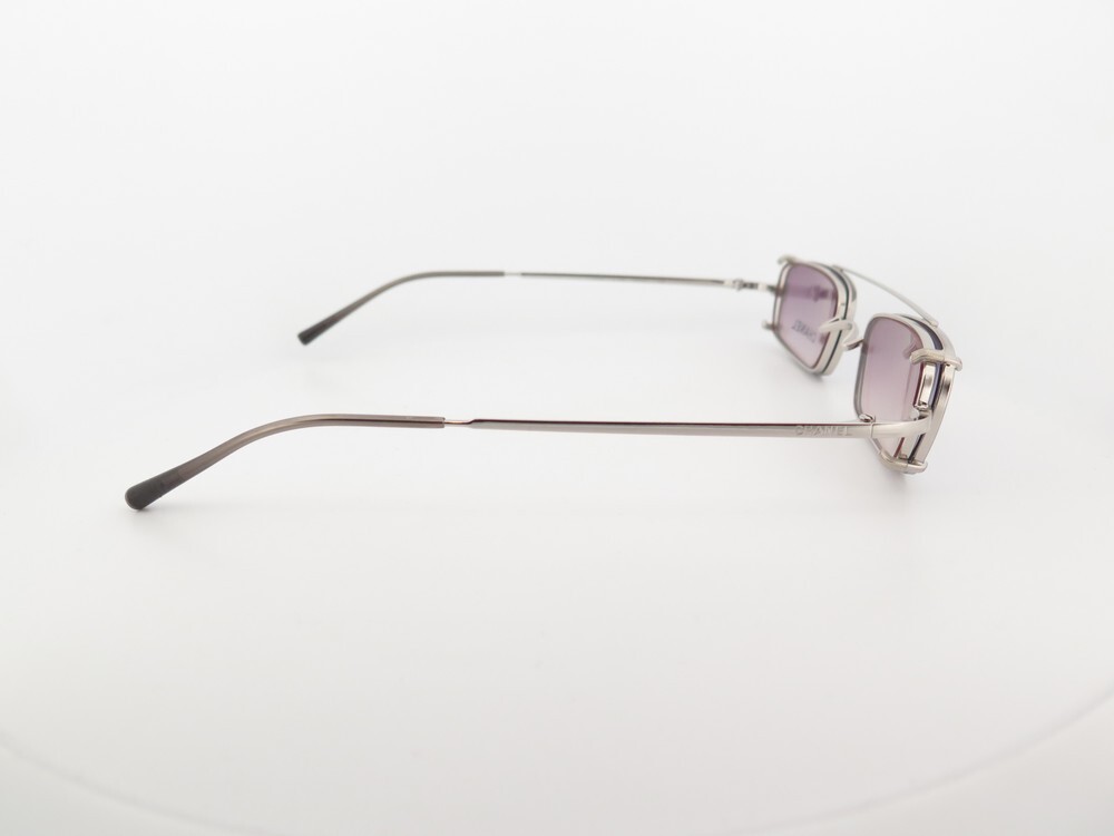 Chanel sunglasses 2038 SMALL CLIP ON SILVER METAL SUNGLASSES